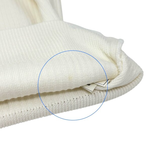 CHANEL Vintage 96P CC Mark Logo Knit Tank Top #42 White Black Cotton [106470] - Picture 13 of 14